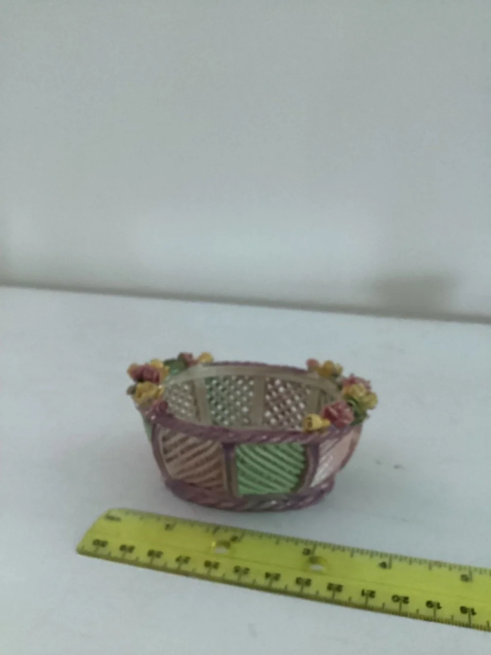 Handmade Vintage Capodimonte Italian Trinket Basket